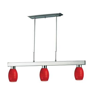 Z-Lite 152BN-131RED Brushed Nickel / Red Glass Straight line and rectangular detailing defines
