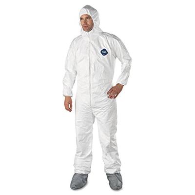 E.I. DUPONT DE NEMOURS - Tyvek Elastic-Cuff Hooded Coveralls W/boots, White, 3x-Large, 25/carton (DU